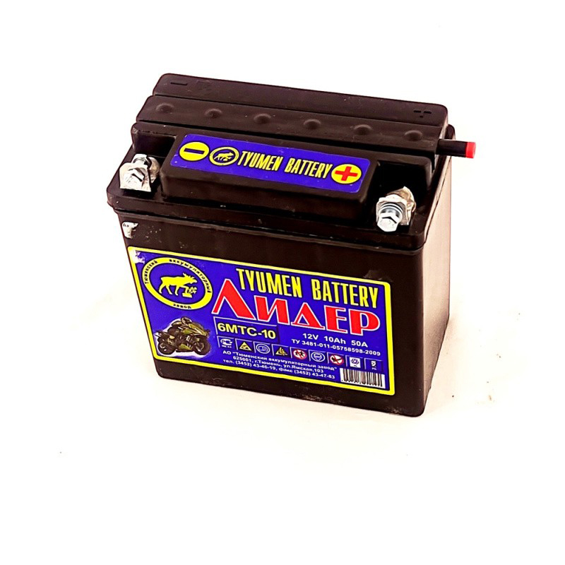 Аккумулятор, TYUMEN BATTERY 6МТС10, 10 Ah, сухозаряженный, 50 А
